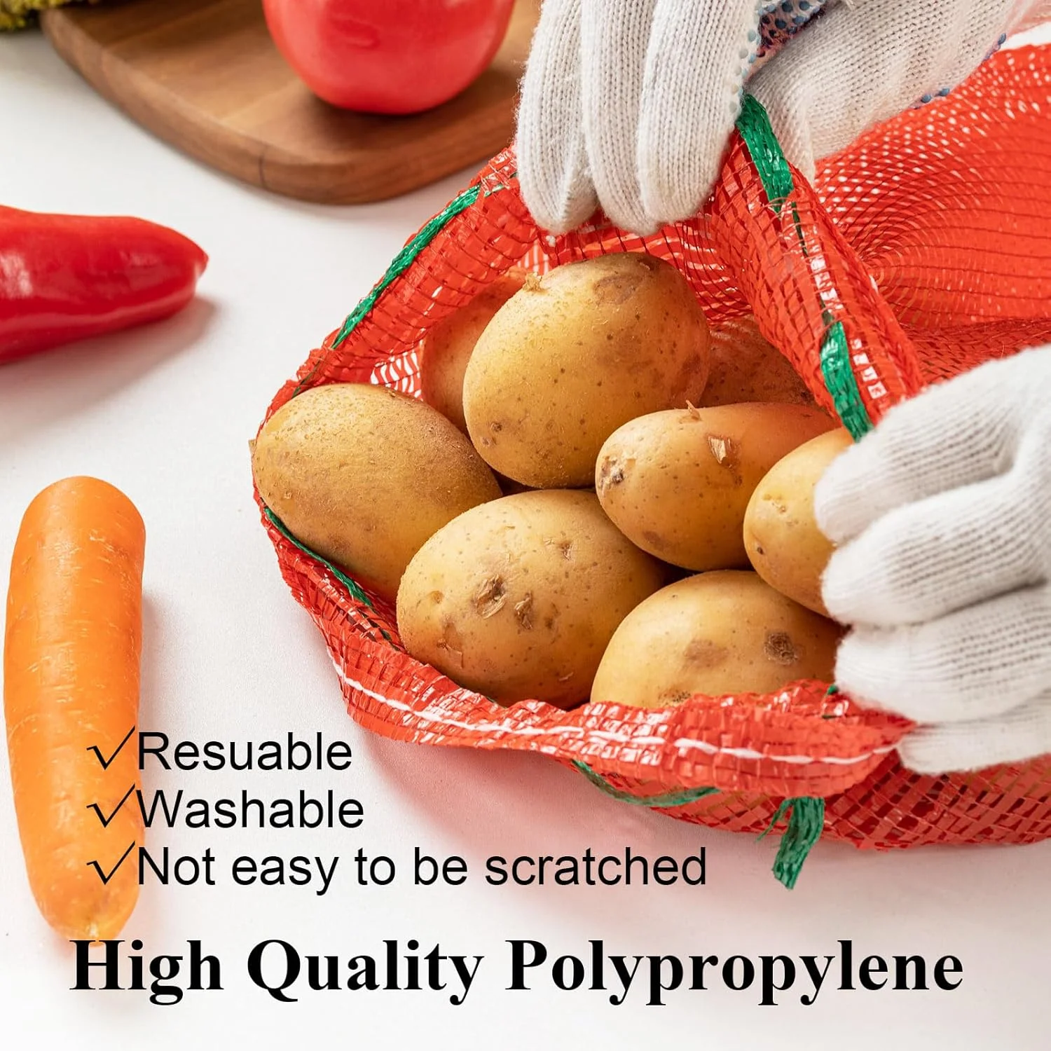 بسته 50 عددی کیسه توری پیاز AYZTKUX، کیسه سیب زمینی 10 پوندی 30 در 50 سانتی متری برای نگهداری، کیسه های توری تنفسی برای محصولات با بند کشی، کیسه های نگهداری سبزیجات پیاز قابل استفاده مجدد بسته 50 عددی کیسه توری پیاز AYZTKUX، کیسه سیب زمینی 10 پوندی 30 در 50 سانتی متری برای نگهداری، کیسه های توری تنفسی برای محصولات با بند کشی، کیسه های نگهداری سبزیجات پیاز قابل استفاده مجدد