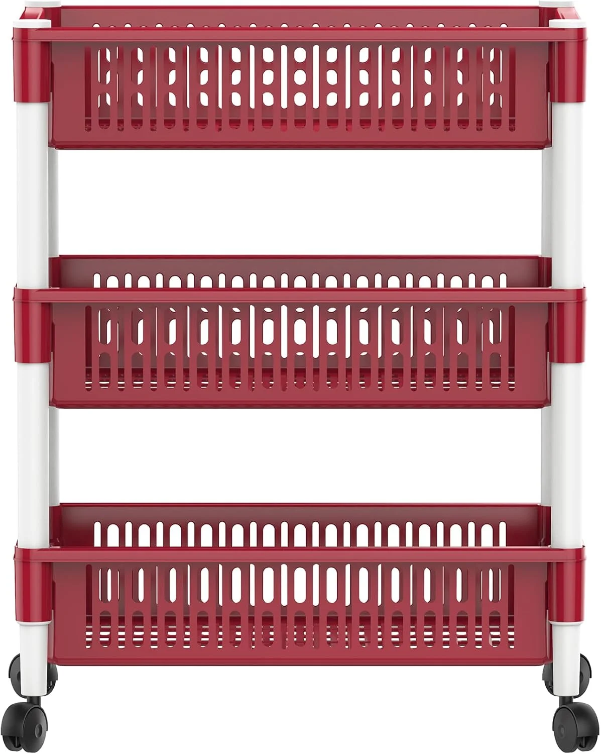 Cosmoplast 3 Tiers Vegetable Storage Rack, Dark Red