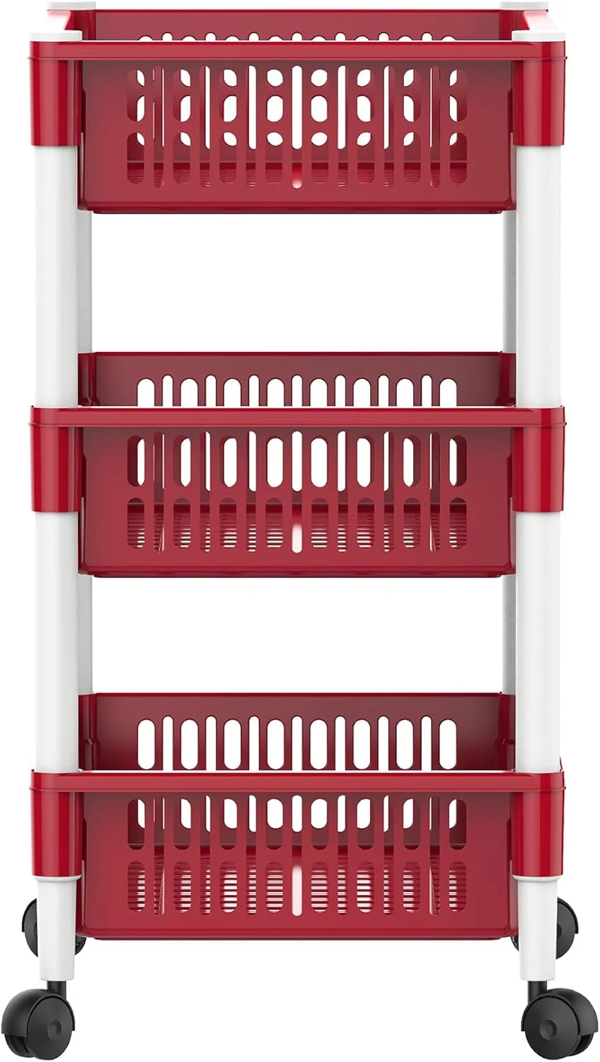Cosmoplast 3 Tiers Vegetable Storage Rack, Dark Red