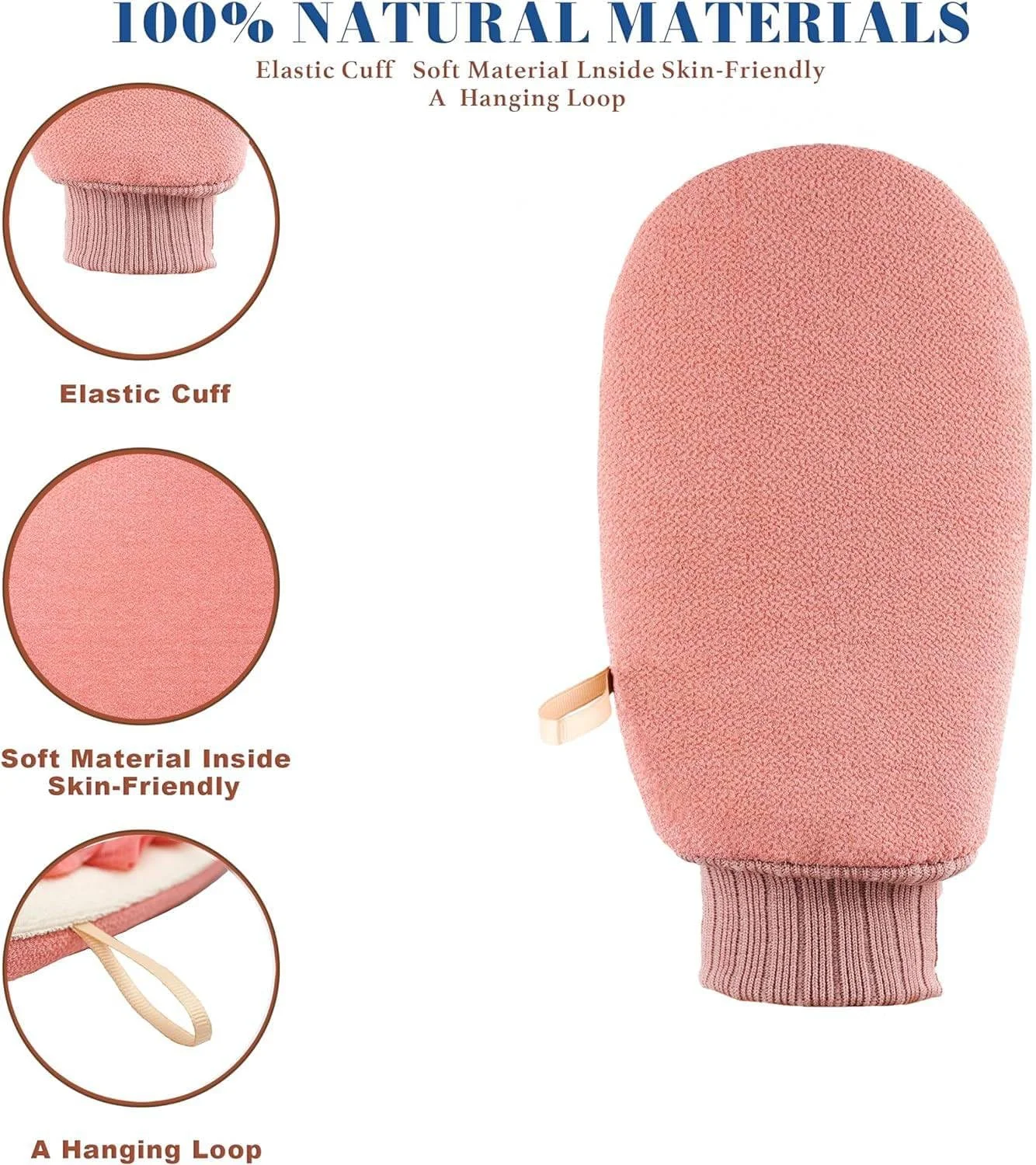 دستکش لایه بردار عمیق ChicAbode برای حمام، دستکش لایه بردار دو طرفه، دستکش اسکراب ماساژ بدن برای اسپا خانگی، اسفنج لوفا سازگار با محیط زیست، از بین برنده پوست مرده و اسکراب لایه بردار بدن، صورتی دستکش لایه بردار عمیق ChicAbode برای حمام، دستکش لایه بردار دو طرفه، دستکش اسکراب ماساژ بدن برای اسپا خانگی، اسفنج لوفا سازگار با محیط زیست، از بین برنده پوست مرده و اسکراب لایه بردار بدن، صورتی