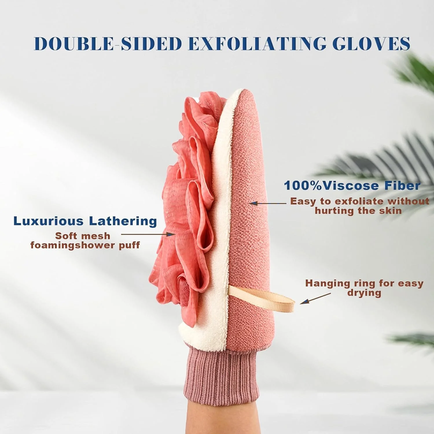 دستکش لایه بردار عمیق ChicAbode برای حمام، دستکش لایه بردار دو طرفه، دستکش اسکراب ماساژ بدن برای اسپا خانگی، اسفنج لوفا سازگار با محیط زیست، از بین برنده پوست مرده و اسکراب لایه بردار بدن، صورتی دستکش لایه بردار عمیق ChicAbode برای حمام، دستکش لایه بردار دو طرفه، دستکش اسکراب ماساژ بدن برای اسپا خانگی، اسفنج لوفا سازگار با محیط زیست، از بین برنده پوست مرده و اسکراب لایه بردار بدن، صورتی