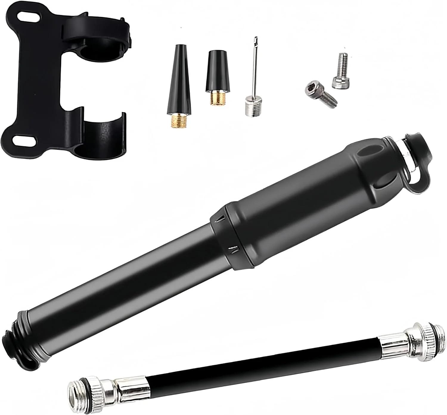 تلمبه دوچرخه با سری پرستا، تلمبه دوچرخه 100 PSI / 80 PSI برای لاستیک دوچرخه برقی، تلمبه کوچک دستی قابل حمل، تلمبه جهانی کوچک با فشار بالا به همراه سوزن توپ