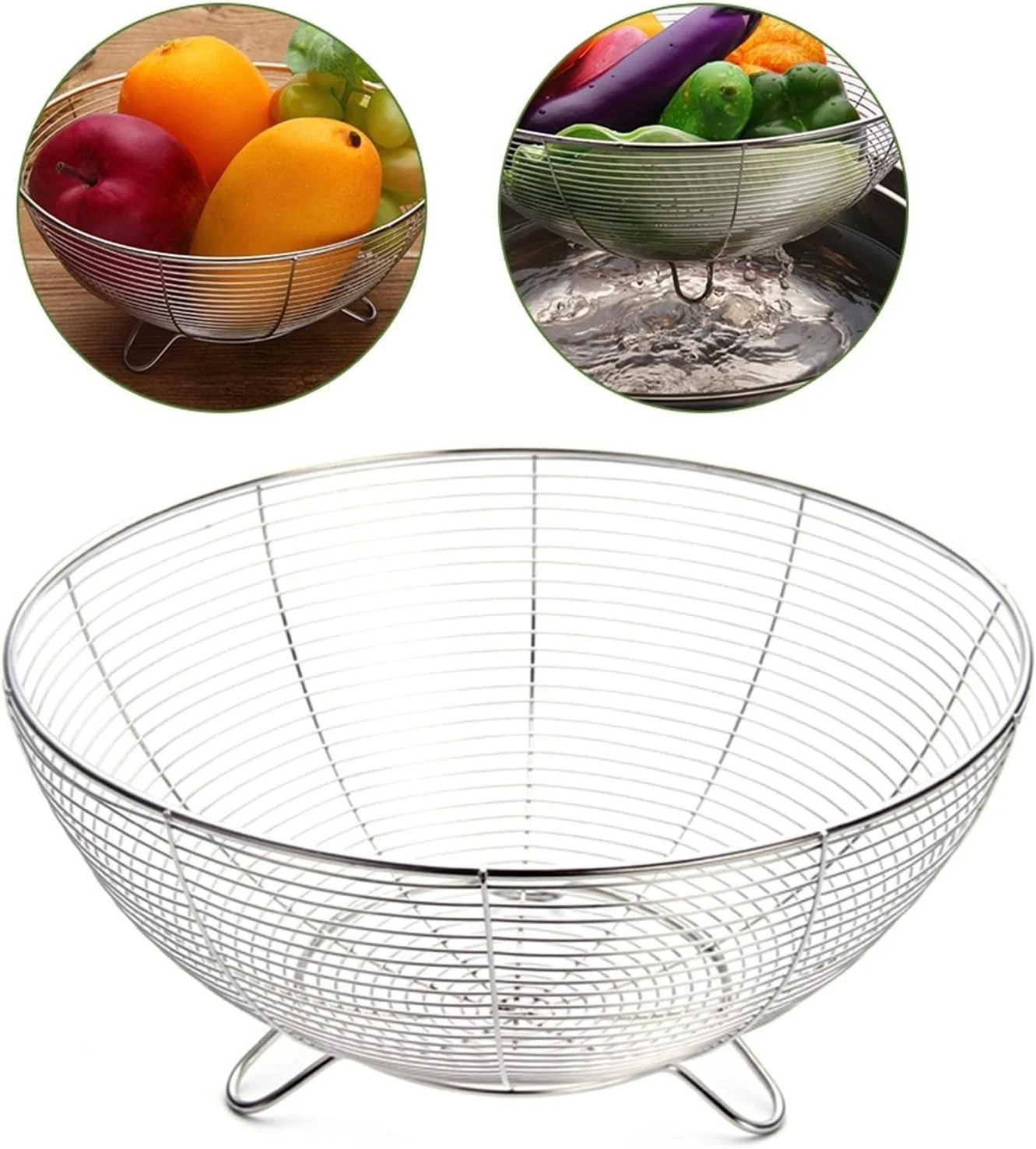 سبد میوه آبکش Hfghgfhk، سبد میوه تزئینی، نگهدارنده فلزی آشپزخانه برای نگهداری رومیزی