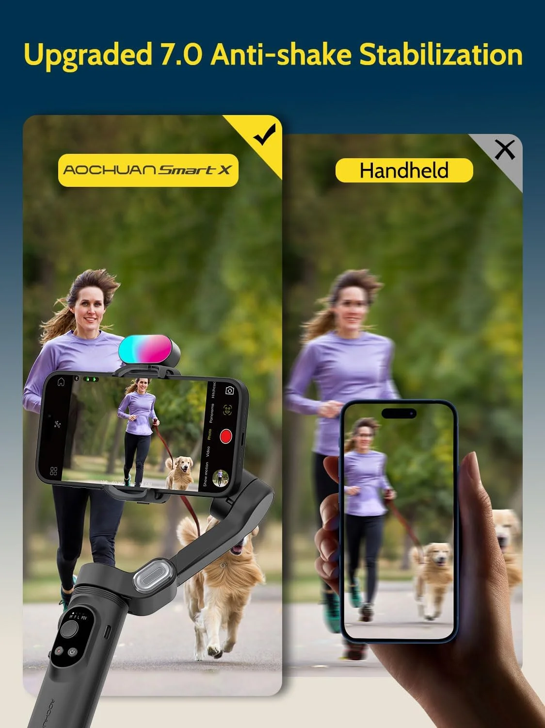 لرزشگیر گیمبال دستی 3 محوره AOCHUAN برای گوشی های هوشمند آیفون و اندروید، ضد لرزش با رزوه 1/4، نور مغناطیسی RGB، گیمبال تلفن ردیابی هوش مصنوعی برای وبلاگ نویسی برای TikTok، YouTube - کیت هوشمند X مشکی لرزشگیر گیمبال دستی 3 محوره AOCHUAN برای گوشی های هوشمند آیفون و اندروید، ضد لرزش با رزوه 1/4، نور مغناطیسی RGB، گیمبال تلفن ردیابی هوش مصنوعی برای وبلاگ نویسی برای TikTok، YouTube - کیت هوشمند X مشکی