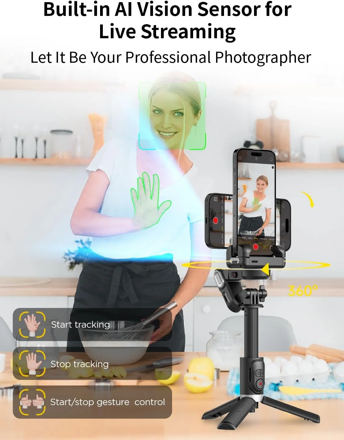 لرزشگیر گیمبال تلفن همراه AOCHUAN، گیمبال تلفن 4 در 1 با چرخش 360 درجه برای آیفون/اندروید، سه پایه چوب سلفی با قابلیت ردیابی خودکار چهره و ریموت کنترل بیسیم برای TIK Tok YouTube Vlogging-M1 Pro مشکی لرزشگیر گیمبال تلفن همراه AOCHUAN، گیمبال تلفن 4 در 1 با چرخش 360 درجه برای آیفون/اندروید، سه پایه چوب سلفی با قابلیت ردیابی خودکار چهره و ریموت کنترل بیسیم برای TIK Tok YouTube Vlogging-M1 Pro مشکی
