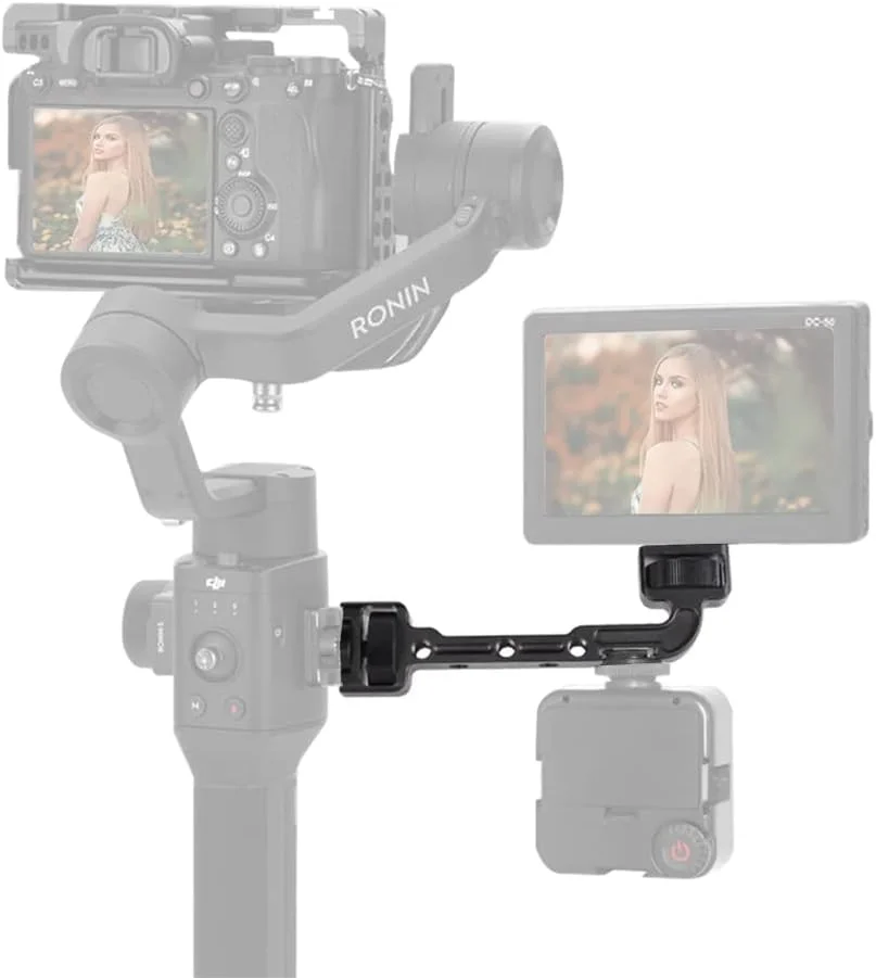 بازوی نگهدارنده مانیتور دوربین قابل تنظیم DO1 برای گیمبال | سازگار با DJI Ronin RS 2 / RSC 2 / RS 3 / RS 3 Pro/RS 3 Mini، ZHIYUN Crane 2S/Crane 3/3S/ Weebill & MOZA | چرخش 360 درجه و آداپتور کفشک گرم