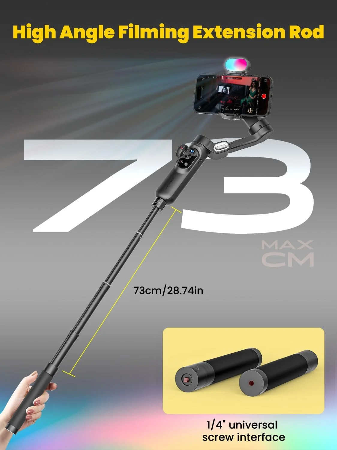 لرزشگیر گیمبال 3 محوره حرفه ای AOCHUAN برای گوشی های هوشمند با نور پرکننده RGB، میله افزایش طول، نمایشگر OLED، گیمبال تلفن برای آیفون 15، 14، 13 پرو/مکس، گلکسی S22، تیک تاک، یوتیوب (Smart X Pro Combo1) لرزشگیر گیمبال 3 محوره حرفه ای AOCHUAN برای گوشی های هوشمند با نور پرکننده RGB، میله افزایش طول، نمایشگر OLED، گیمبال تلفن برای آیفون 15، 14، 13 پرو/مکس، گلکسی S22، تیک تاک، یوتیوب (Smart X Pro Combo1)