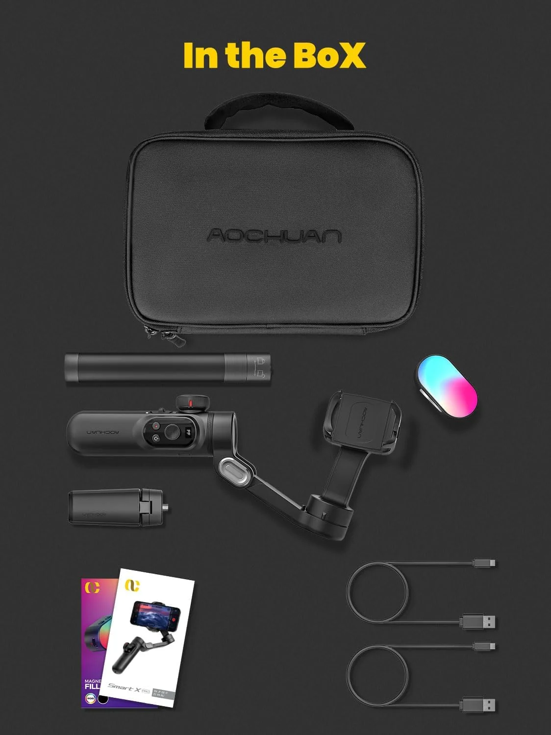 لرزشگیر گیمبال 3 محوره حرفه ای AOCHUAN برای گوشی های هوشمند با نور پرکننده RGB، میله افزایش طول، نمایشگر OLED، گیمبال تلفن برای آیفون 15، 14، 13 پرو/مکس، گلکسی S22، تیک تاک، یوتیوب (Smart X Pro Combo1) لرزشگیر گیمبال 3 محوره حرفه ای AOCHUAN برای گوشی های هوشمند با نور پرکننده RGB، میله افزایش طول، نمایشگر OLED، گیمبال تلفن برای آیفون 15، 14، 13 پرو/مکس، گلکسی S22، تیک تاک، یوتیوب (Smart X Pro Combo1)