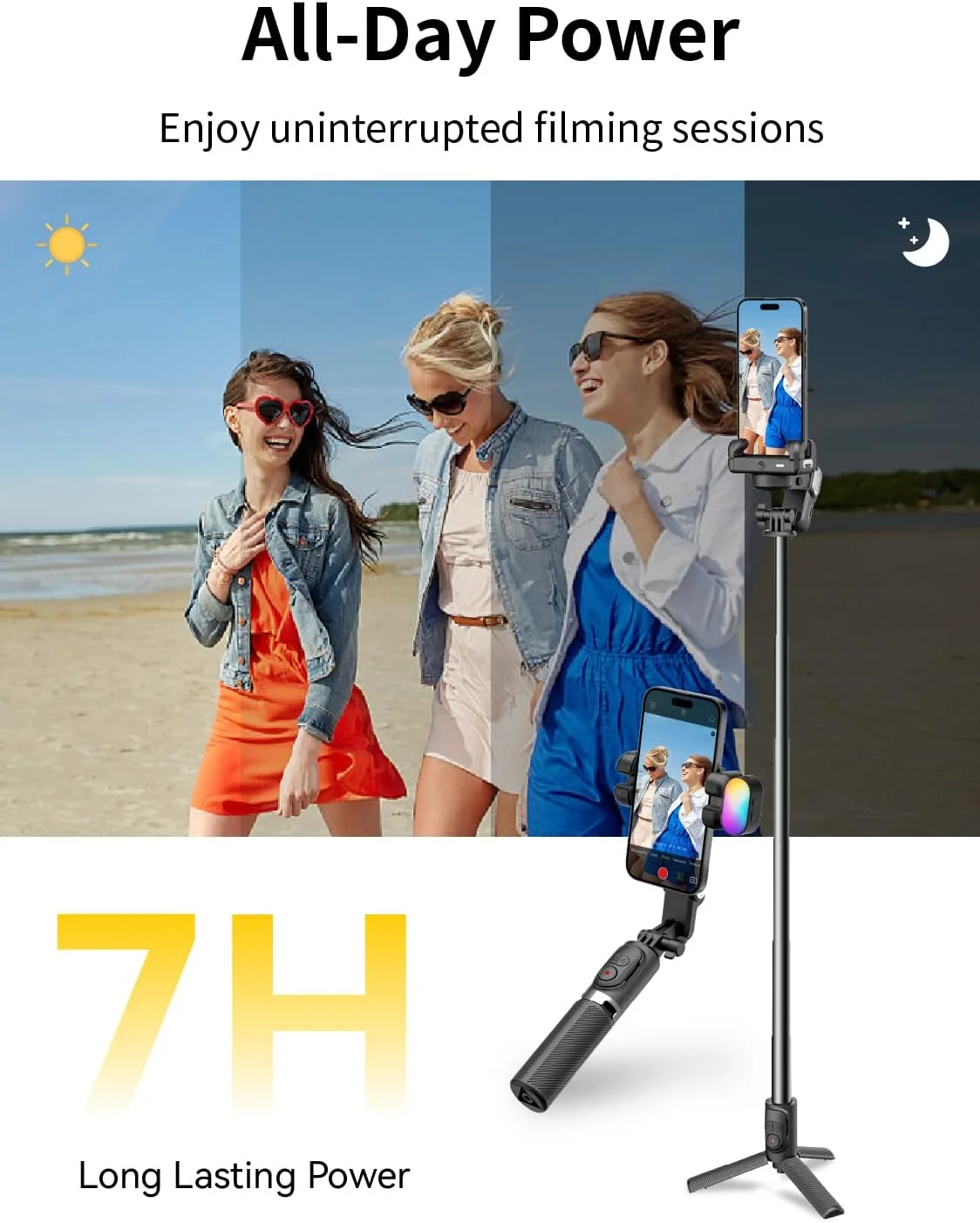 لرزشگیر گیمبال تلفن همراه AOCHUAN، گیمبال تلفن 4 در 1 با چرخش 360 درجه برای آیفون/اندروید، سه پایه چوب سلفی با قابلیت ردیابی خودکار چهره و ریموت کنترل بیسیم برای TIK Tok YouTube Vlogging-M1 Pro مشکی لرزشگیر گیمبال تلفن همراه AOCHUAN، گیمبال تلفن 4 در 1 با چرخش 360 درجه برای آیفون/اندروید، سه پایه چوب سلفی با قابلیت ردیابی خودکار چهره و ریموت کنترل بیسیم برای TIK Tok YouTube Vlogging-M1 Pro مشکی