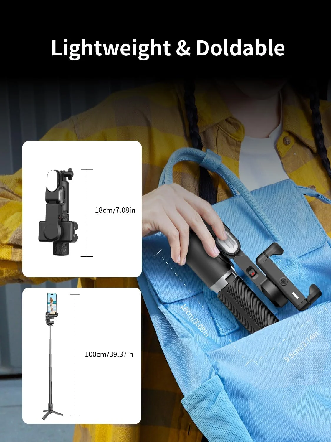 لرزشگیر گیمبال تلفن همراه AOCHUAN، گیمبال تلفن 4 در 1 با چرخش 360 درجه برای آیفون/اندروید، سه پایه چوب سلفی با قابلیت ردیابی خودکار چهره و ریموت کنترل بیسیم برای TIK Tok YouTube Vlogging-M1 Pro مشکی لرزشگیر گیمبال تلفن همراه AOCHUAN، گیمبال تلفن 4 در 1 با چرخش 360 درجه برای آیفون/اندروید، سه پایه چوب سلفی با قابلیت ردیابی خودکار چهره و ریموت کنترل بیسیم برای TIK Tok YouTube Vlogging-M1 Pro مشکی