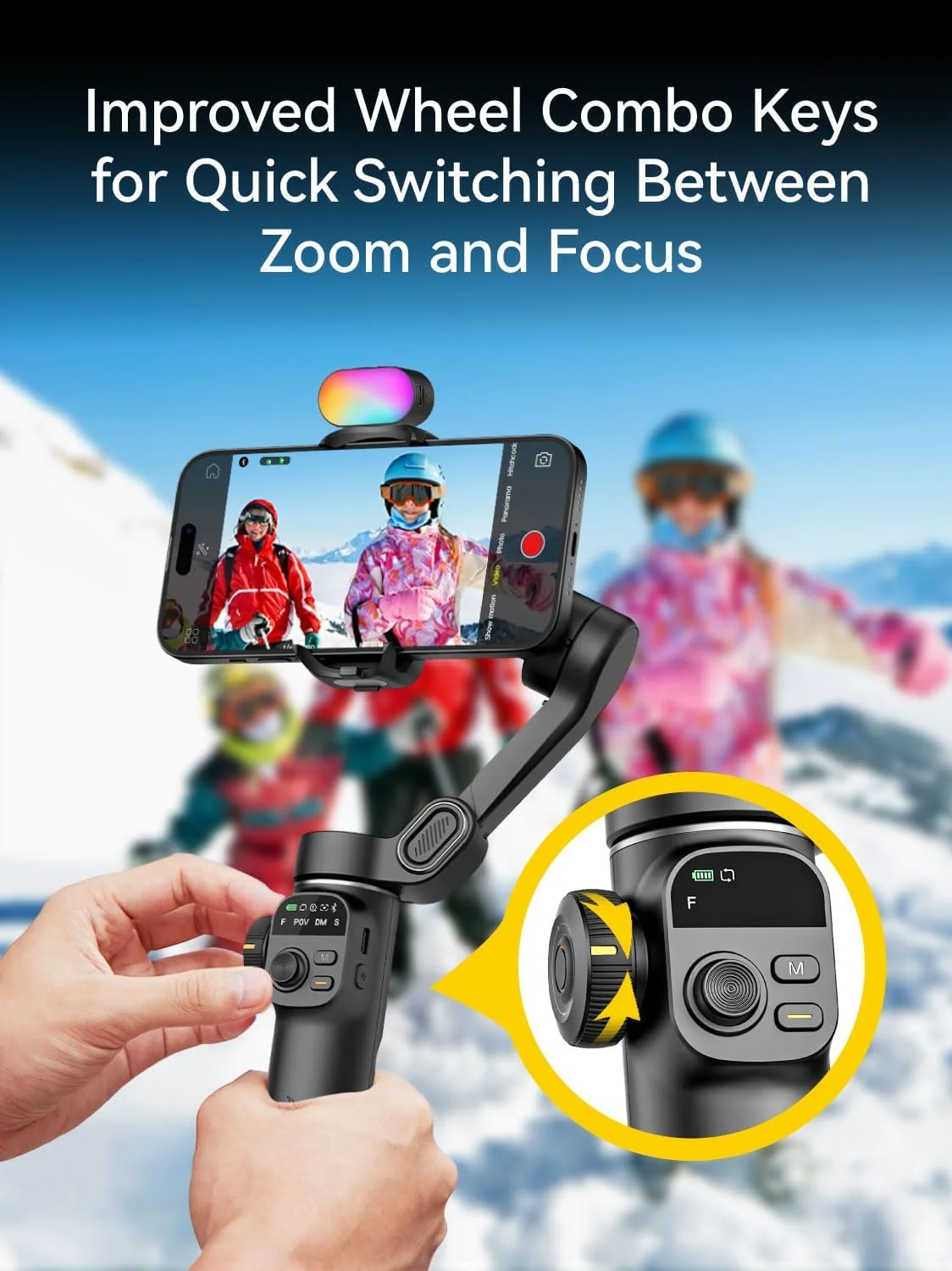 لرزشگیر گیمبال AOCHUAN برای آیفون، گیمبال تلفن همراه با نور پرکننده مغناطیسی RGB، گیمبال تاشو با میله اکستنشن داخلی 7.8 اینچی و صفحه نمایش OLED برای آیفون/اندروید، عالی برای ولاگینگ - کیت Smart X2 مشکی لرزشگیر گیمبال AOCHUAN برای آیفون، گیمبال تلفن همراه با نور پرکننده مغناطیسی RGB، گیمبال تاشو با میله اکستنشن داخلی 7.8 اینچی و صفحه نمایش OLED برای آیفون/اندروید، عالی برای ولاگینگ - کیت Smart X2 مشکی