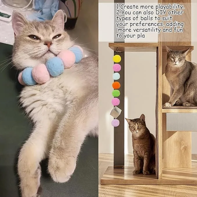 توپ های پوم پوم زکارول، اسباب بازی تعاملی گربه، تفریح خودکار، تفنگ تیراندازی آرام، توپ مخملی پلی استر با گلوله بالا (100 توپ) توپ های پوم پوم زکارول، اسباب بازی تعاملی گربه، تفریح خودکار، تفنگ تیراندازی آرام، توپ مخملی پلی استر با گلوله بالا (100 توپ)