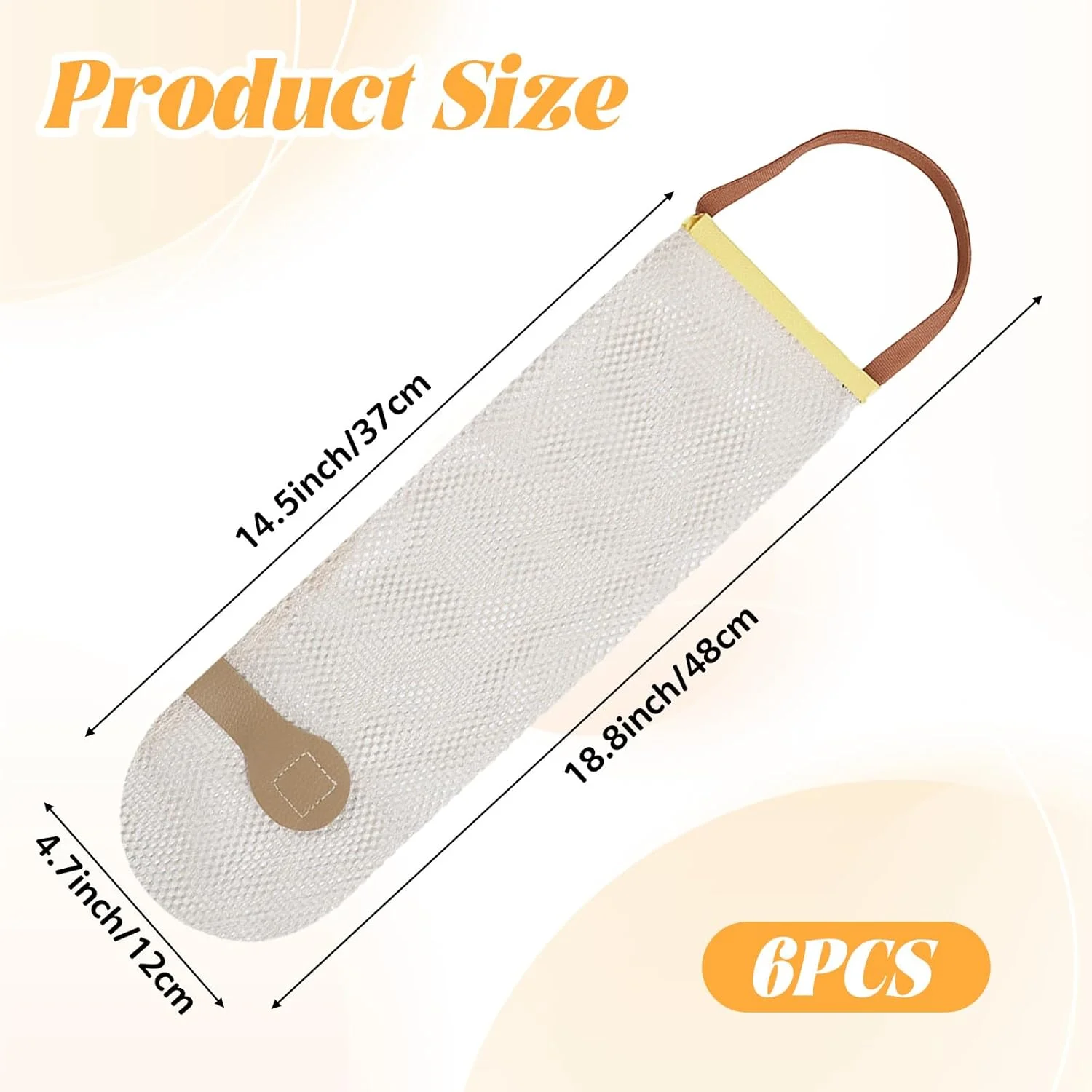 Qulkws بسته 6 عددی کیسه های توری آویز برای نگهداری پیاز و سیب زمینی، کیسه های نگهداری سبزیجات قابل استفاده مجدد برای میوه و سبزیجات