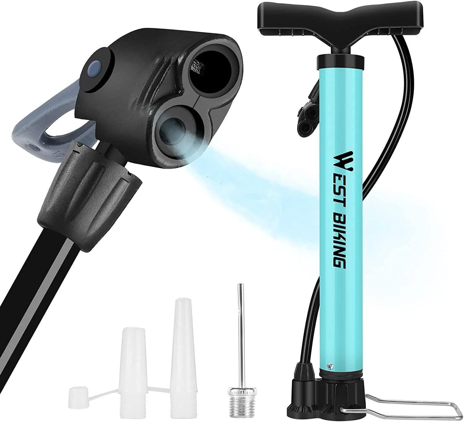LEVGLAKE Bike Pump,Compatible with Presta and Schrader Valve Portable Bicycle Pump, Steel Floor Bicycle Air Pump,Compact Mini Bicycle Tire Pump