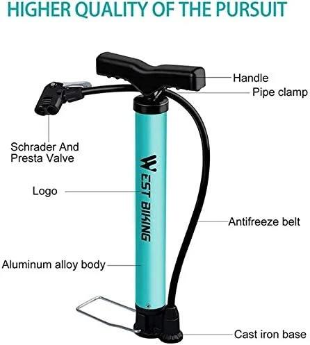 LEVGLAKE Bike Pump,Compatible with Presta and Schrader Valve Portable Bicycle Pump, Steel Floor Bicycle Air Pump,Compact Mini Bicycle Tire Pump