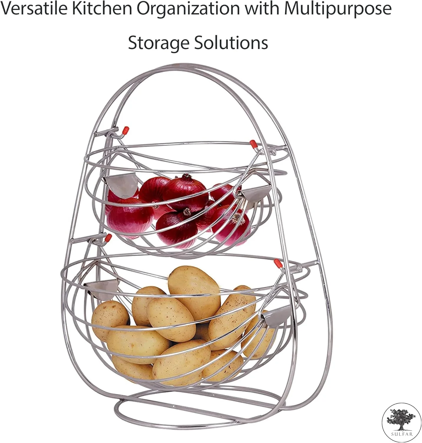 قفسه دو طبقه استیل ضد زنگ سولفار، سبد چرخدار نوسانی برای میوه، سبزیجات، پیاز، سبد نگهداری، ارگانایزر رومیزی، پایه نگهدارنده برای آشپزخانه (ترولی 2 طبقه) قفسه دو طبقه استیل ضد زنگ سولفار، سبد چرخدار نوسانی برای میوه، سبزیجات، پیاز، سبد نگهداری، ارگانایزر رومیزی، پایه نگهدارنده برای آشپزخانه (ترولی 2 طبقه)