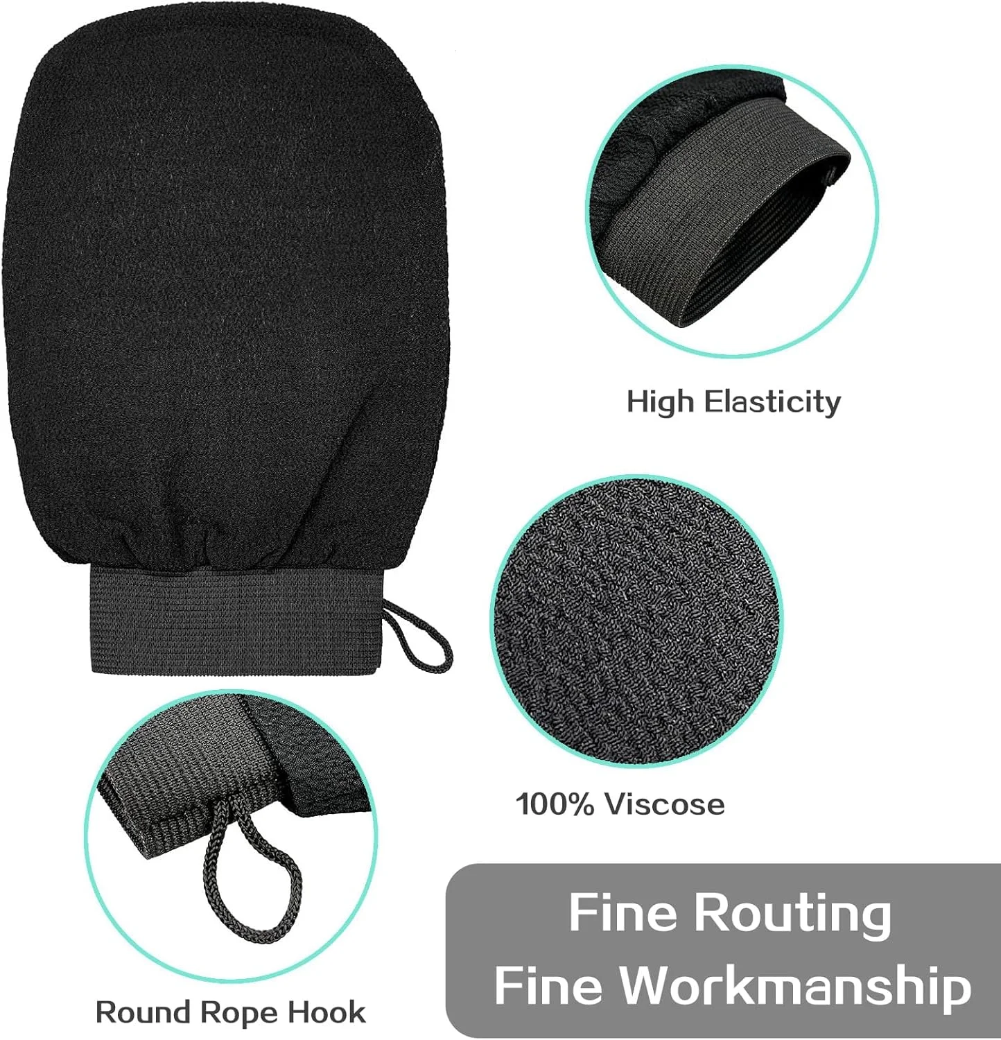 دستکش لایه بردار ناشریو (2 عدد) مناسب حمام، دستکش اسکراب الیاف ویسکوز ملایم برای آقایان و بانوان، رفع انسداد عمیق منافذ و دستکش لایه بردار ماساژ حمام دستکش لایه بردار ناشریو (2 عدد) مناسب حمام، دستکش اسکراب الیاف ویسکوز ملایم برای آقایان و بانوان، رفع انسداد عمیق منافذ و دستکش لایه بردار ماساژ حمام