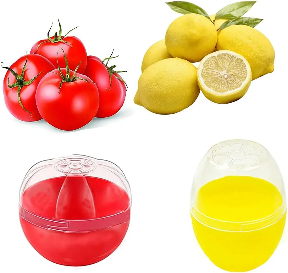 ظرف نگهداری پیاز، سیر، لیمو، آووکادو یاماسو، ظرف نگهدارنده مواد غذایی به شکل گوجه فرنگی و سبزیجات، ست 5 تکه به همراه یک برس ظرف نگهداری پیاز، سیر، لیمو، آووکادو یاماسو، ظرف نگهدارنده مواد غذایی به شکل گوجه فرنگی و سبزیجات، ست 5 تکه به همراه یک برس