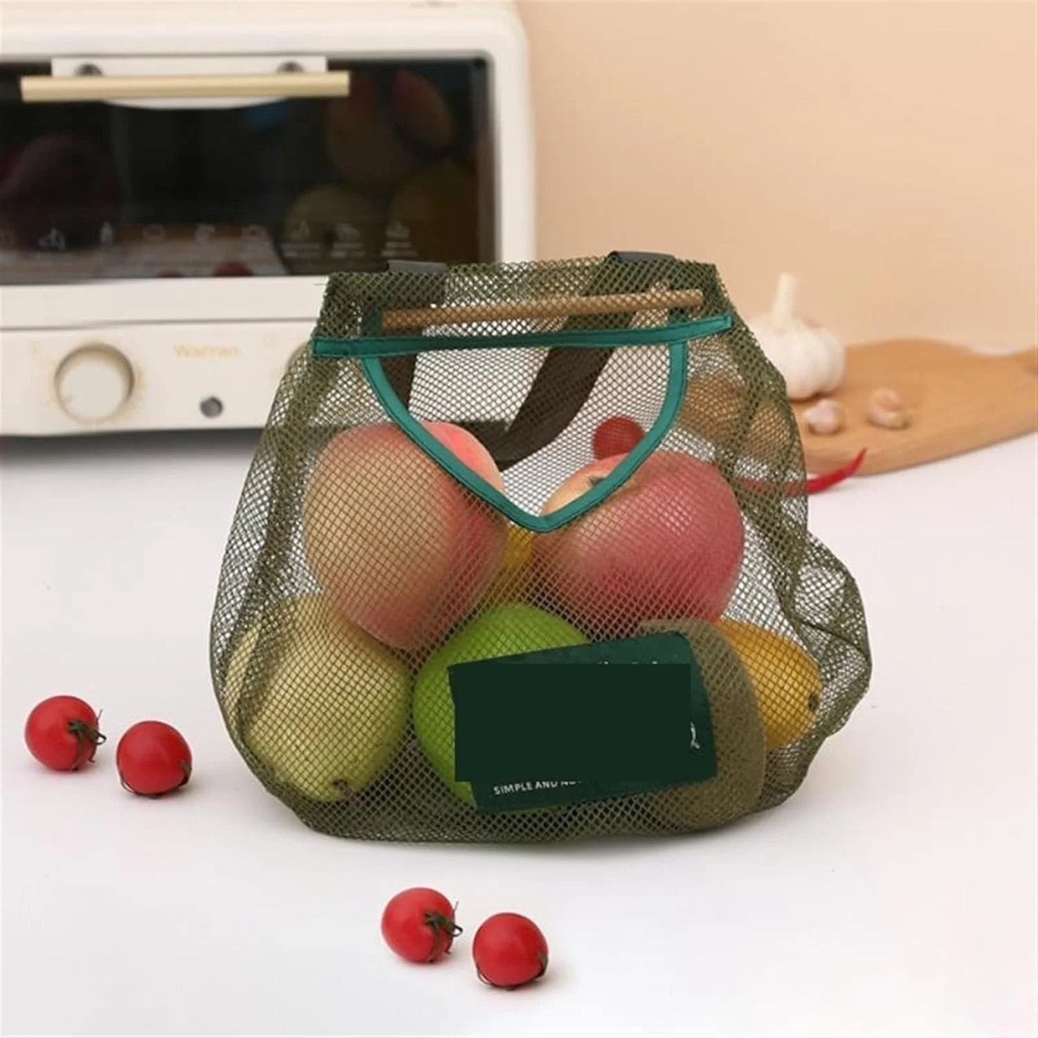 YYVVBBF Egg collecting basket Kitchen Vegetable Fruit Mesh Onion Potato Storage Hanging Bags Hollow Breathable Kitchen Storage Net Bag Organize Accessories(01)