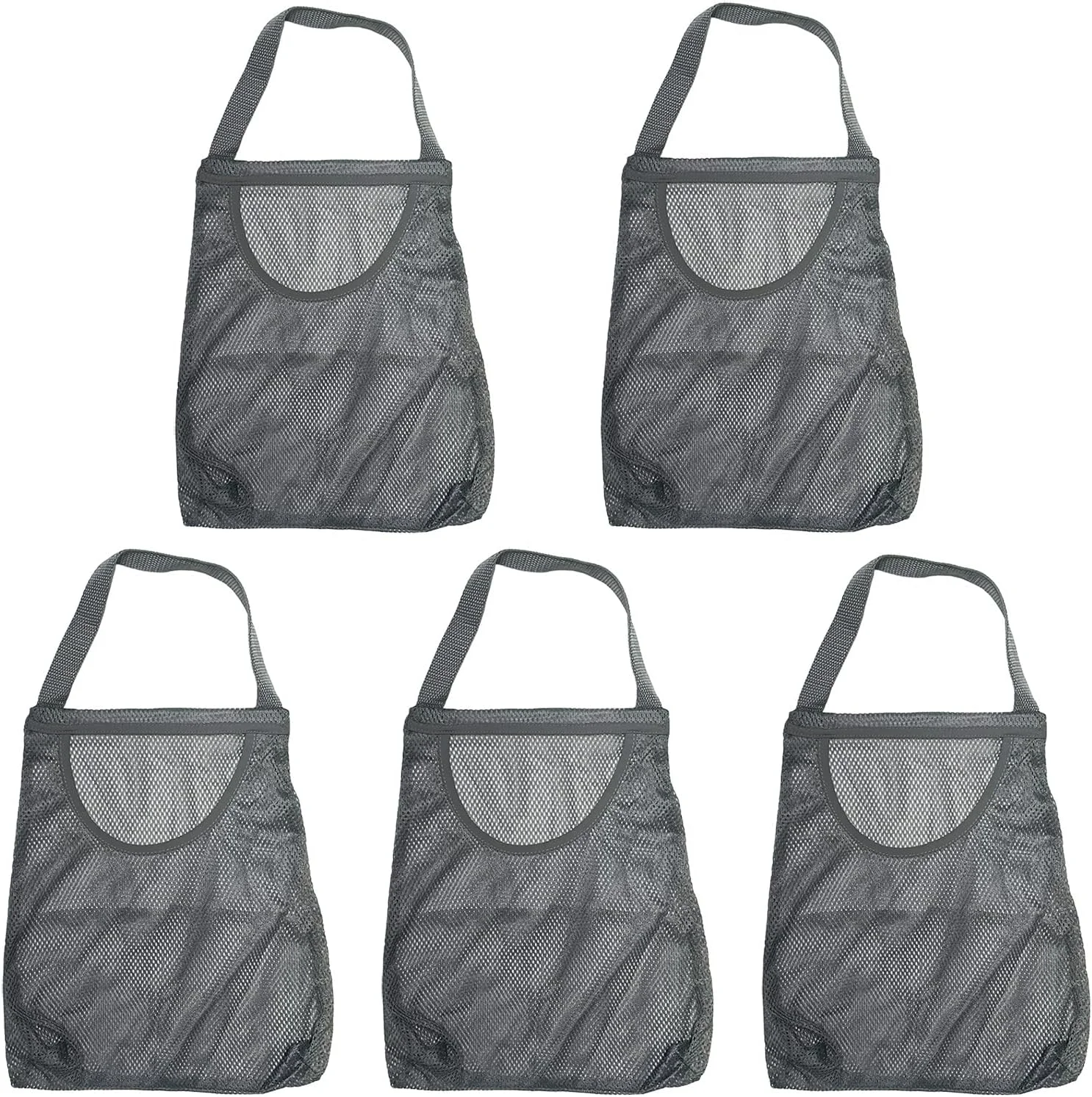 آهیوان کیسه های توری آویز برای نگهداری سیب زمینی، پیاز، سیر، سبزیجات، کیسه های توری بزرگ و بلند قابل استفاده مجدد برای نگهداری میوه، فلفل دلمه ای سبز یا کیسه زباله (10 عدد)