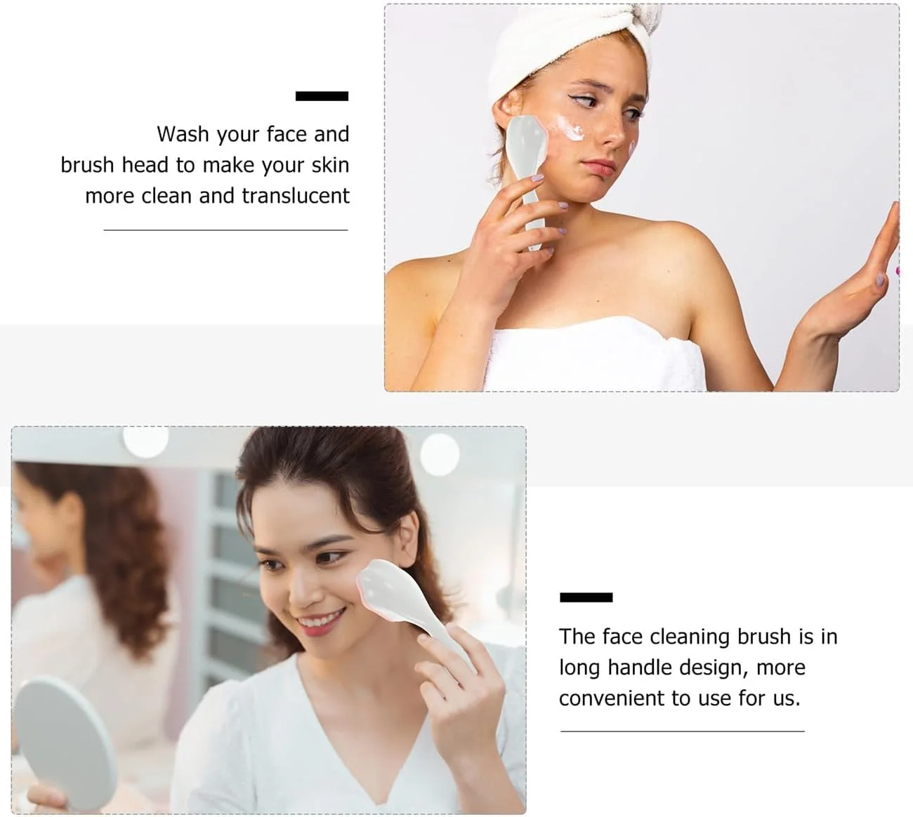 برس اسکراب سیلیکونی صورت Azonee، بسته 2 عددی، برس پاک کننده دستی صورت، اسکراب سرسیاه برای مراقبت از پوست و پاک کردن باقیمانده آرایش، برس نرم ضد آب برای پوست های حساس و خشک