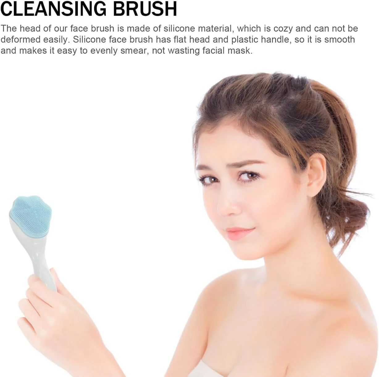 برس اسکراب سیلیکونی صورت Azonee، بسته 2 عددی، برس پاک کننده دستی صورت، اسکراب سرسیاه برای مراقبت از پوست و پاک کردن باقیمانده آرایش، برس نرم ضد آب برای پوست های حساس و خشک