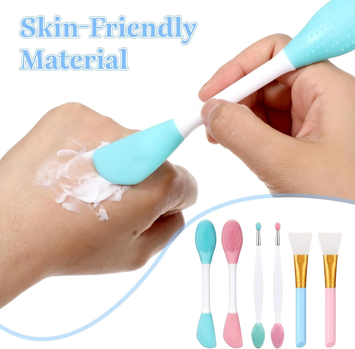 مجموعه اسکرابر سیلیکونی 6 عددی، 2 عدد برس اسکرابر دو طرفه 2 در 1، 2 عدد برس ماسک صورت برای پاکسازی منافذ، پاک کردن آرایش و مراقبت از پوست، از بین بردن جوش های سرسیاه، مناسب برای آقایان و بانوان