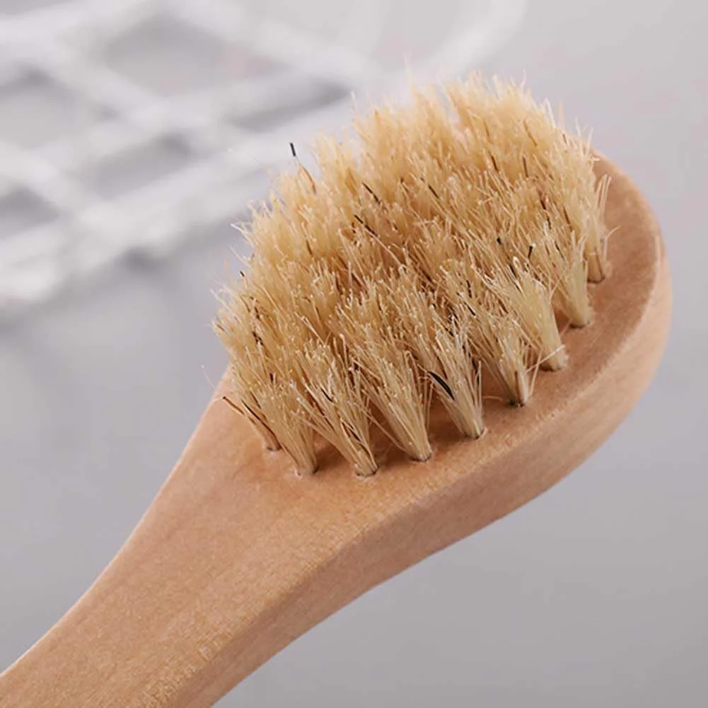 4 Pcs Facial Cleansing Brush Wooden Handle Face Exfoliator Brush Skin Cleaning Scrubber Manual Facial Brush for Face Exfoliating and Massaging