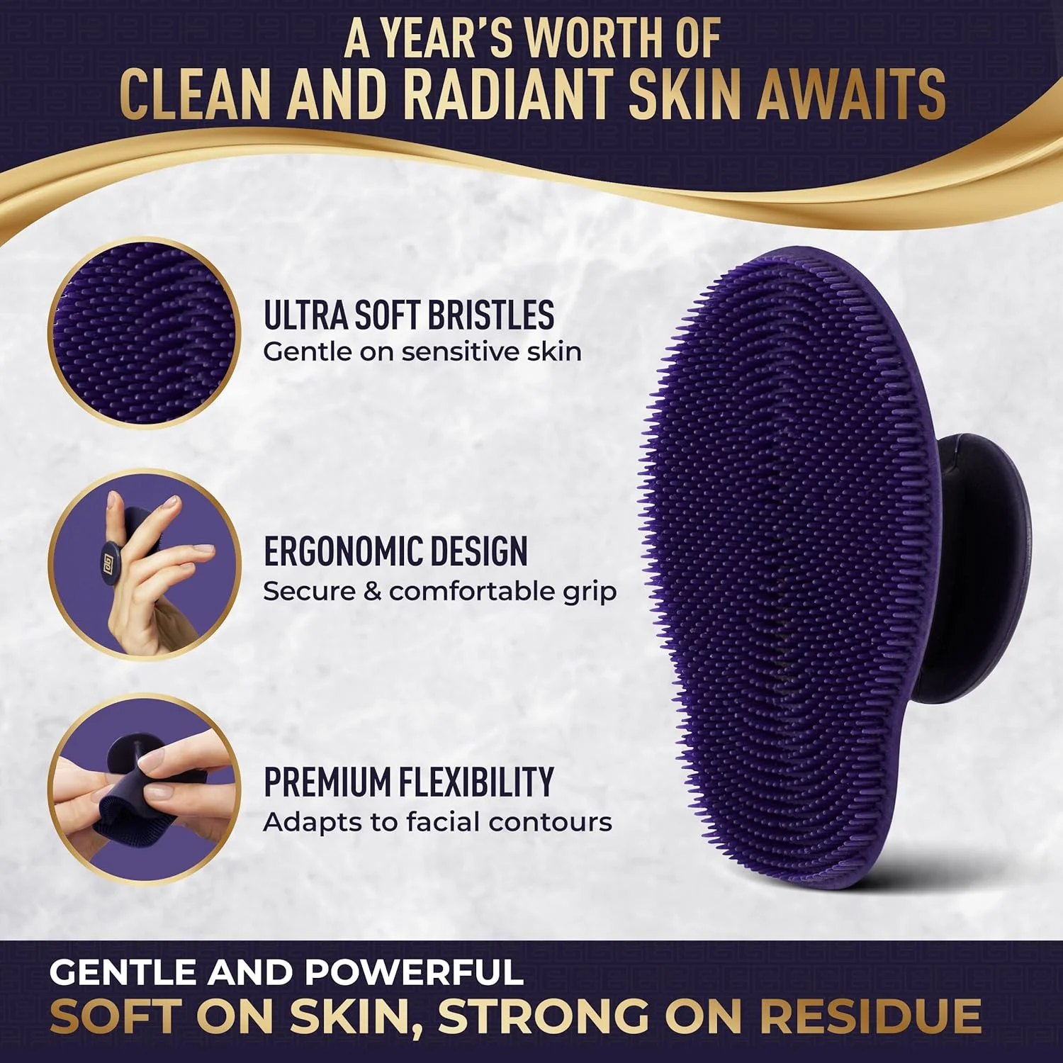 BEAUXSOI بسته 4 عددی اسکرابر/ماساژور صورت سیلیکونی، برس پاک کننده/لایه بردار نرم صورت، اسکرابر صورت سیلیکونی، برس صورت مراقبت از پوست برای مردان و زنان، برس صورت اسکرابر صورت