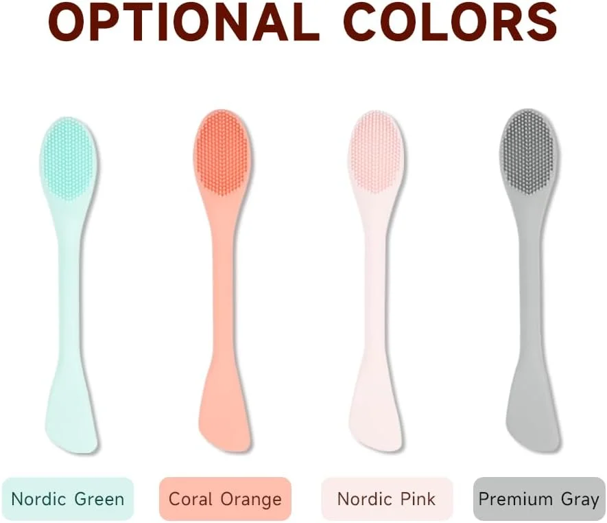 پک 4 عددی اپلیکاتور ماسک صورت و اسکرابر صورت، برس پاک کننده صورت سیلیکونی 2 در 1، ابزار اپلیکاتور ماسک برای ماسک های گلی صورت، لایه بردار صورت برای پاک کردن آرایش و مراقبت از پوست (صورتی/صورتی روشن/آبی آسمانی/سبز)