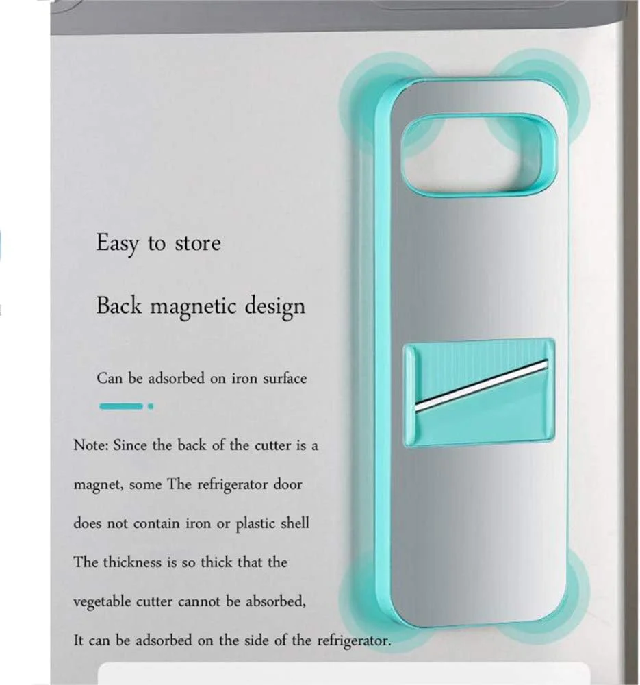 Vegetable Chopper, Multifunctional Chopping Vegetables, Kitchen Artifact Stainless Steel Blade, Potatoes, Onions, Lemons And Other Common, Can Be Adsorbed In Refrigerator Storage,Blue