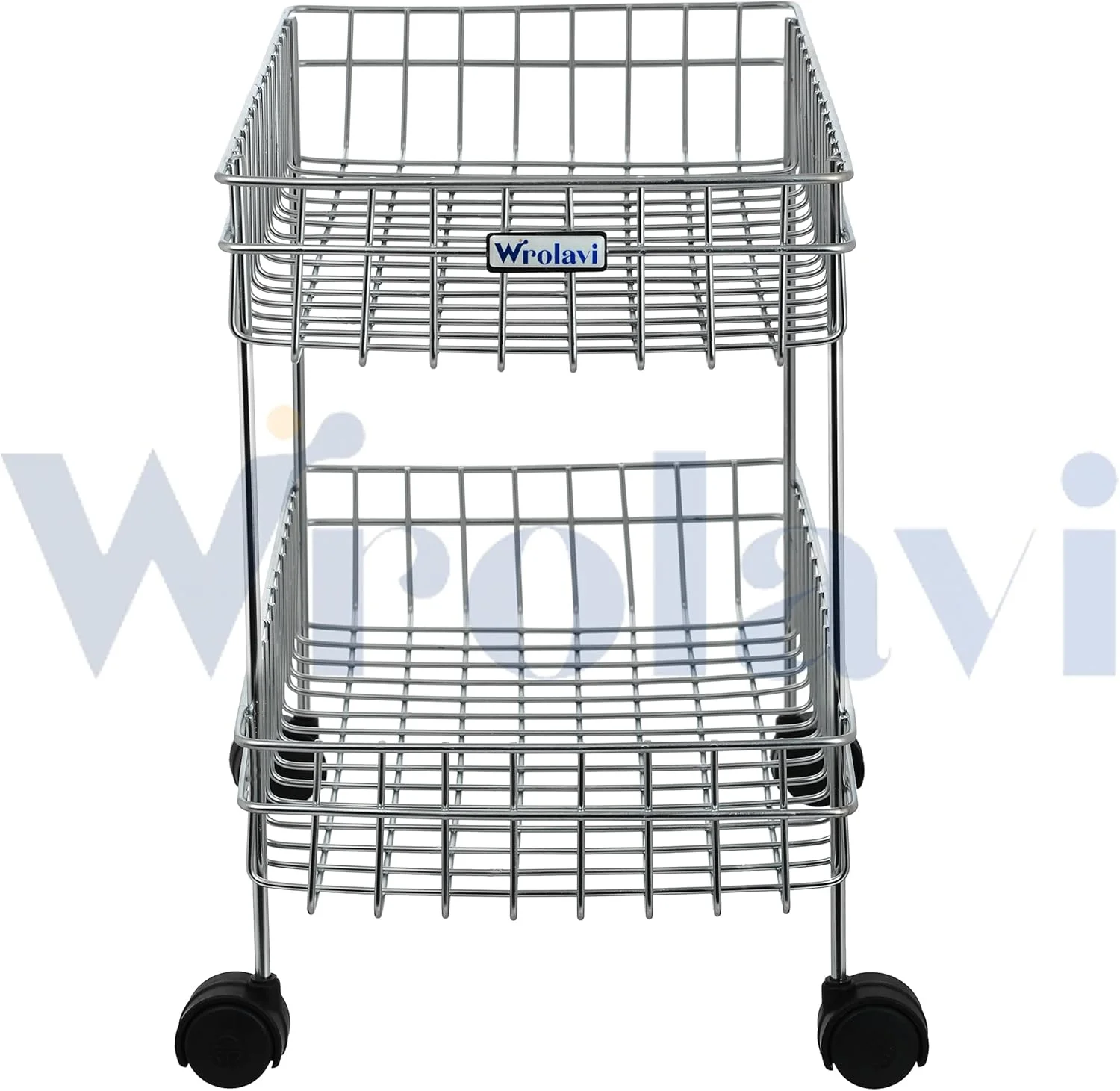 سبد میوه و سبزیجات زینبل WROLAVI، ترولی آشپزخانه مدرن، قفسه استیل ضد زنگ برای نگهداری پیاز و سیب زمینی (ترولی 2 طبقه)