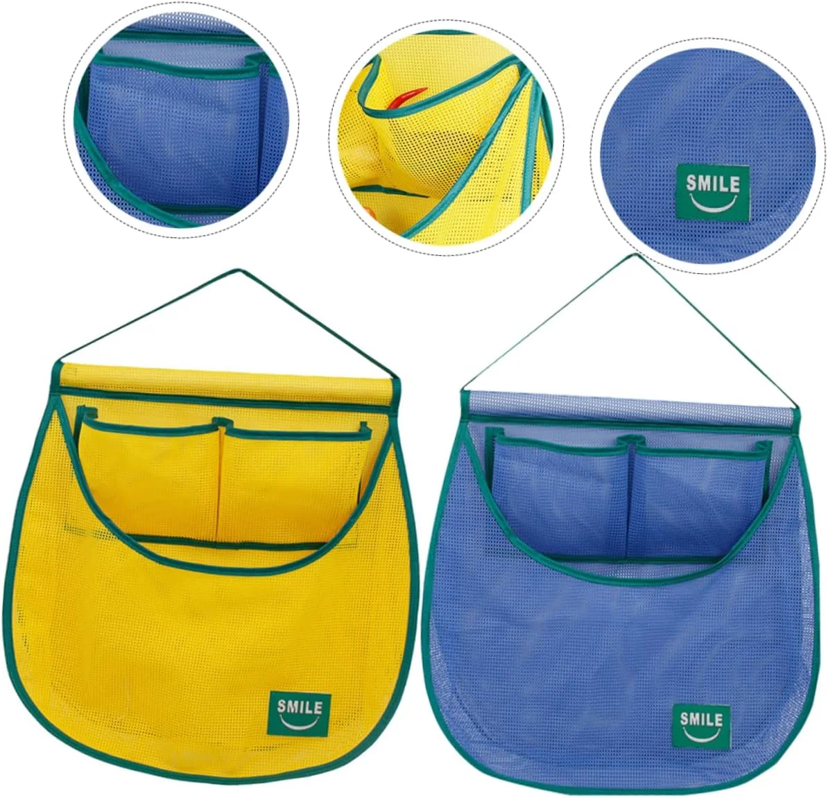 2 عدد کیف توری آویز دیواری برای میوه، سیر، سیب زمینی، لوازم حمام، خرید و نگهداری وسایل آشپزخانه، پیاز و سایر لوازم جانبی - سازمان دهنده توری سبزیجات