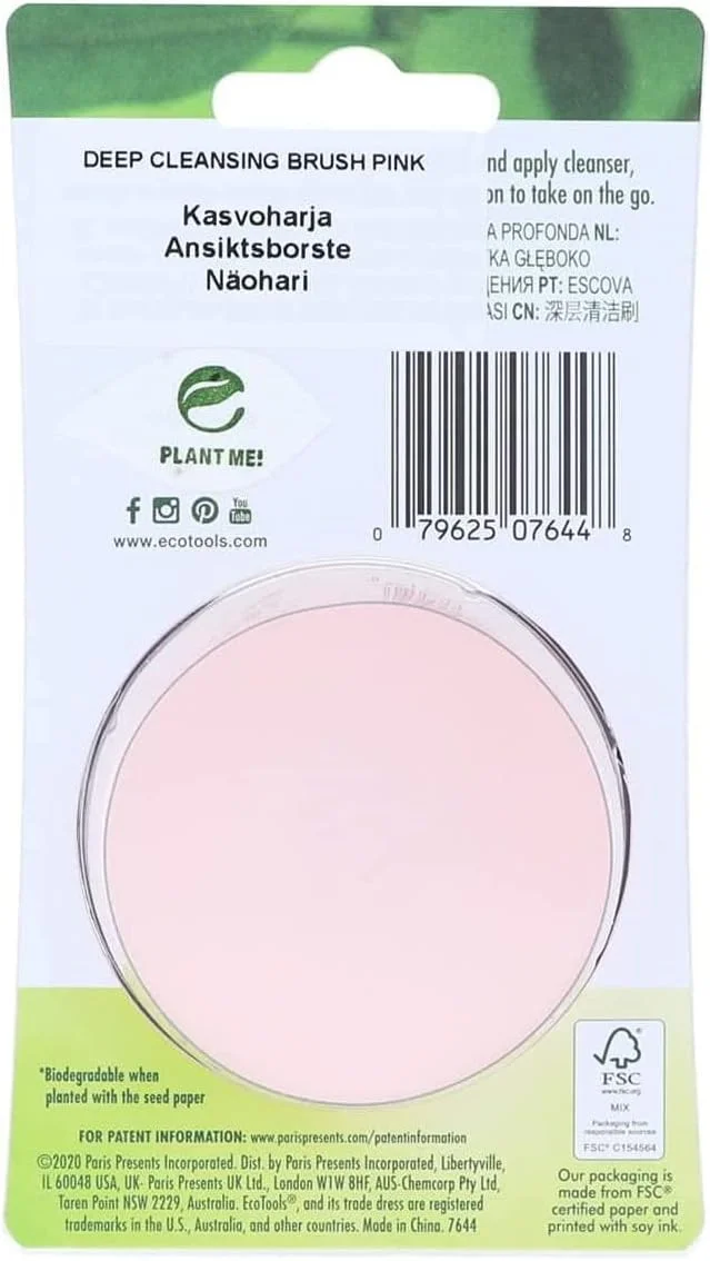 Eco Tools Deep Cleansing Facial Brush, Pink