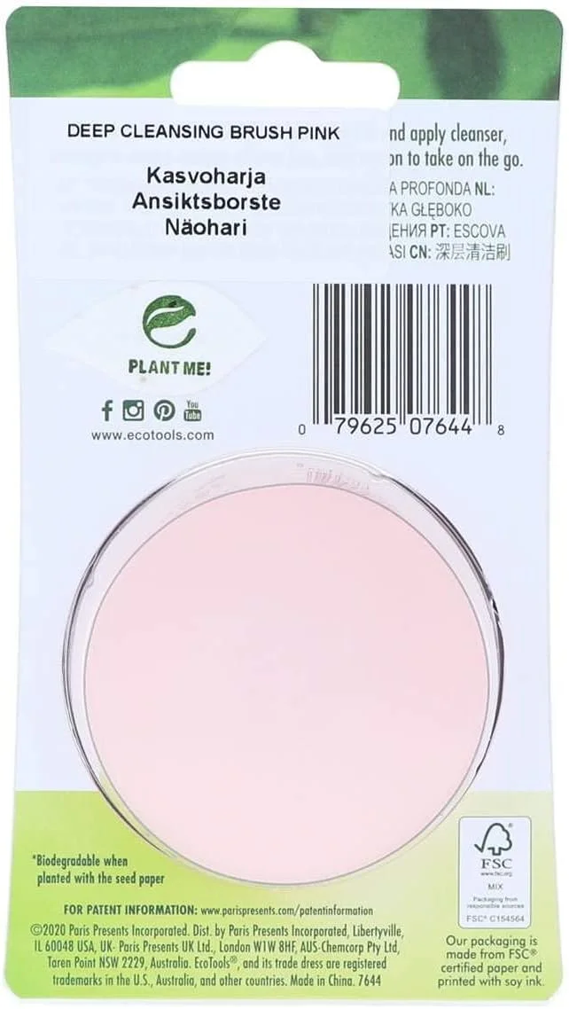 Eco Tools Deep Cleansing Facial Brush, Pink