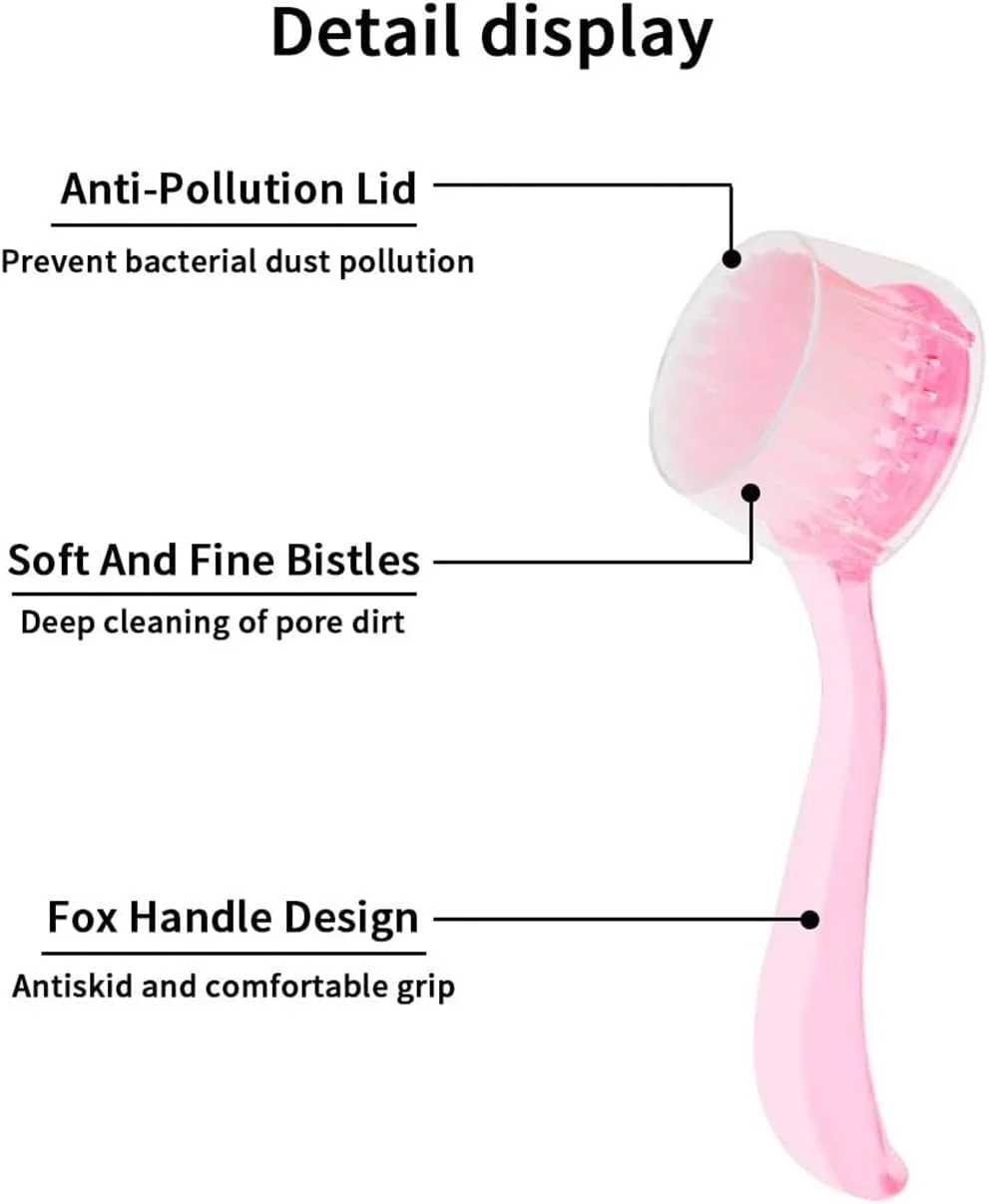 برس پاک کننده صورت ELECDON، برس لایه بردار صورت، برس اسکراب شستشوی صورت، برس پاک کننده سر گرد با پوشش برای پاک کردن آرایش و مراقبت از پوست (4 عدد، آبی، صورتی، بنفش، شفاف)