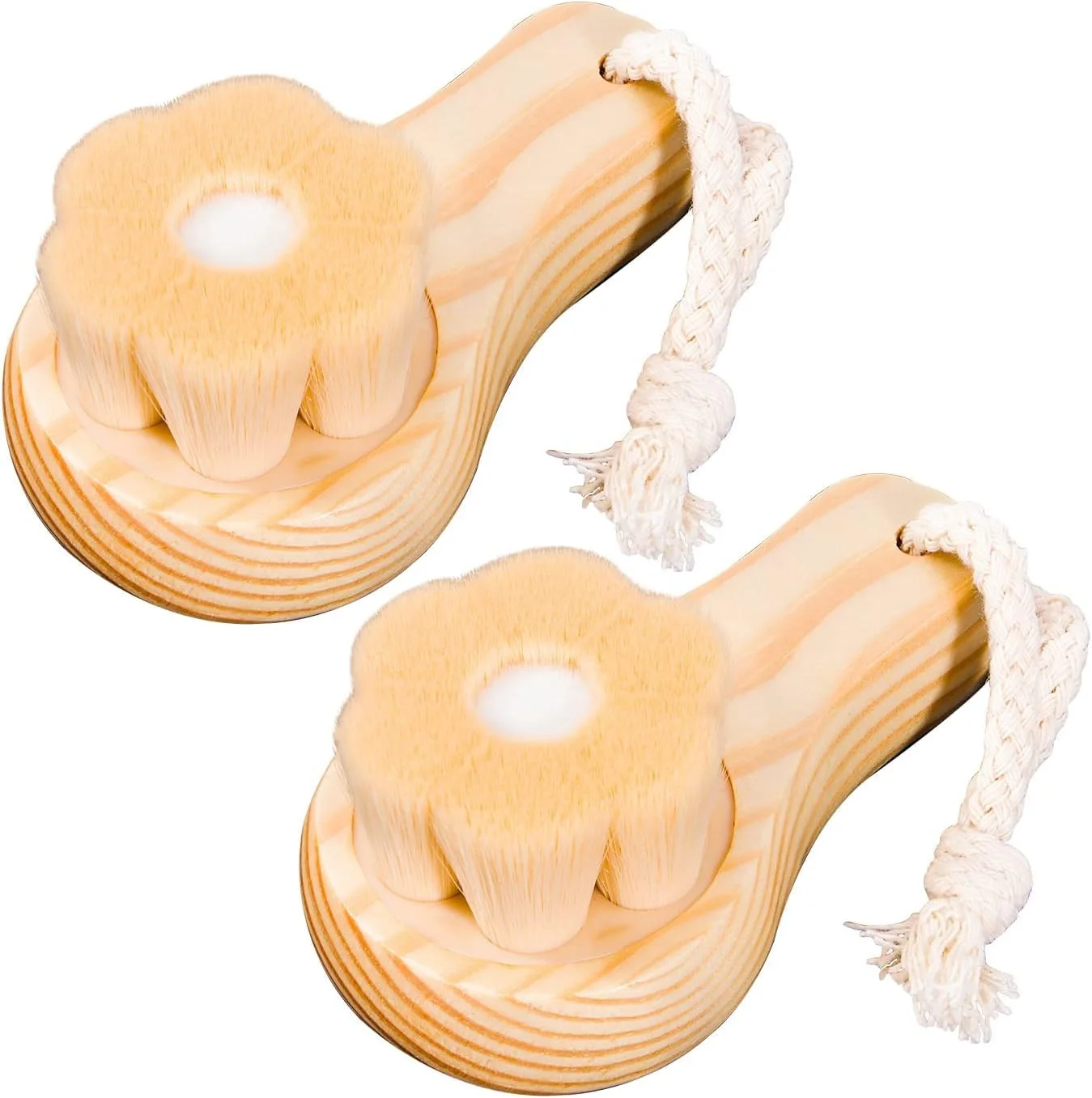 برس پاک کننده صورت Excefore برای لایه برداری صورت، بسته 2 عددی برس فوق العاده نرم برای پاکسازی عمیق منافذ، اسکرابرهای تمیز کننده پوست با دسته چوبی برای مردان و زنان