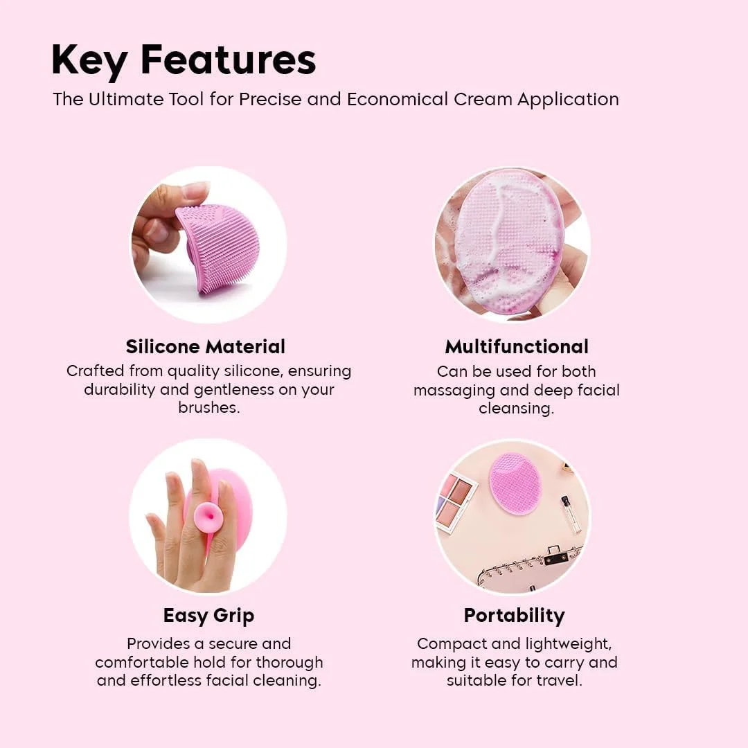 اسکرابر سیلیکونی صورت Episkey، لایه بردار، برس نرم صورت، برس پاک کننده صورت، از بین برنده جوش های سرسیاه، پد منافذ آکنه برای مراقبت عمیق از پوست برای دختران و زنان (FS-LP)