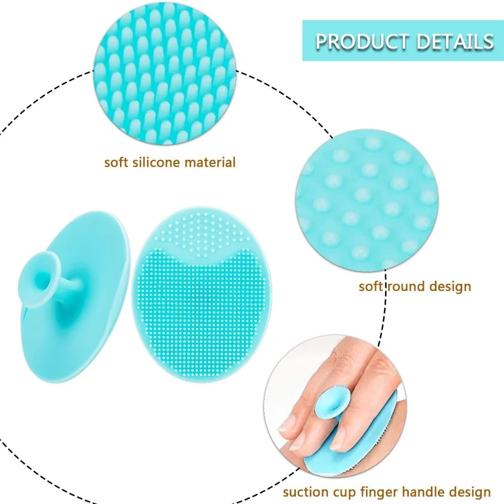 HOOTO 6 عدد مینی اسکرابر صورت، لایه بردار صورت، پد پاک کننده صورت سیلیکونی نرم، برس صورت سیلیکونی برای ماساژ، پاکسازی منافذ و لایه برداری