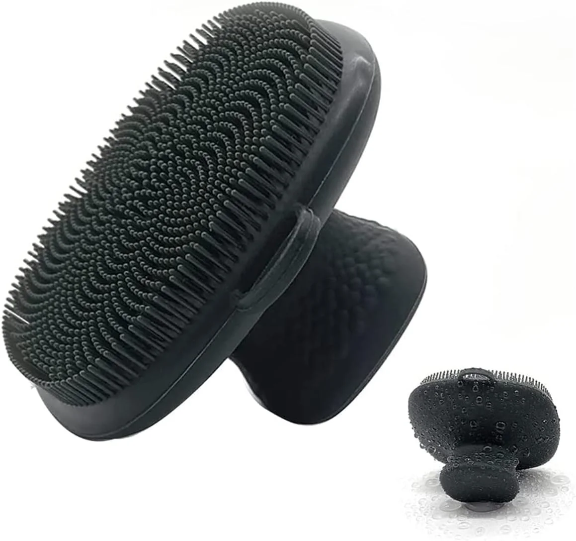 برس پاک کننده صورت سیلیکونی HEXXEE Amzuia، برس لایه بردار دستی صورت، پد پاک کننده نرم صورت برای لایه برداری و ماساژ منافذ برای انواع پوست (مشکی)