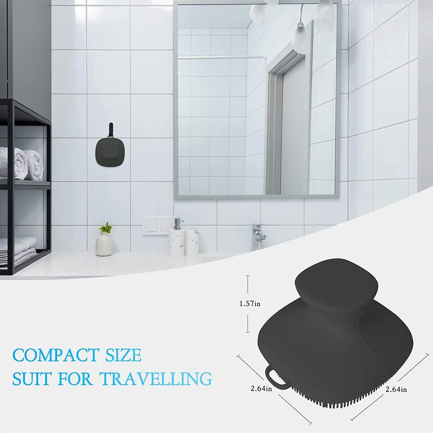 برس پاک کننده صورت سیلیکونی HEXXEE Amzuia، برس لایه بردار دستی صورت، پد پاک کننده نرم صورت برای لایه برداری و ماساژ منافذ برای انواع پوست (مشکی)