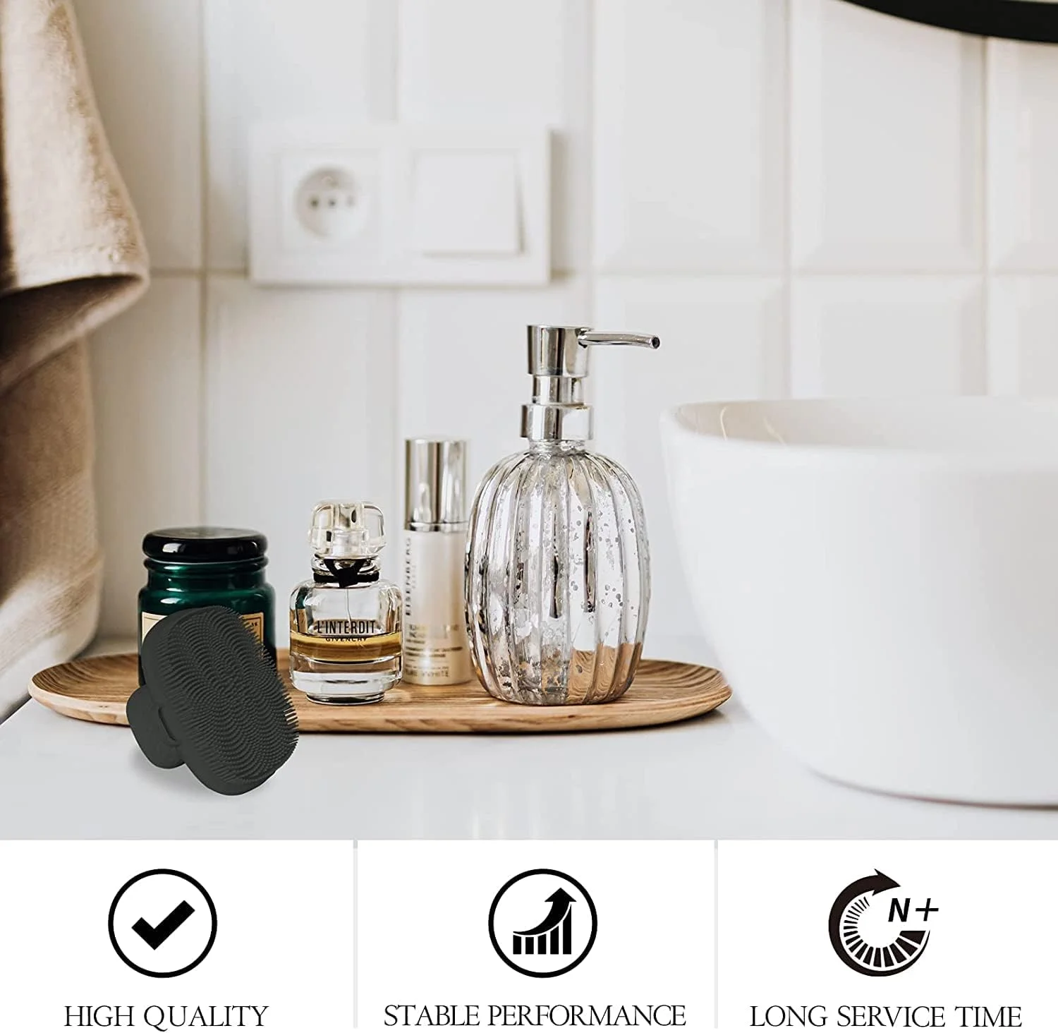 برس پاک کننده صورت سیلیکونی HEXXEE Amzuia، برس لایه بردار دستی صورت، پد پاک کننده نرم صورت برای لایه برداری و ماساژ منافذ برای انواع پوست (مشکی)