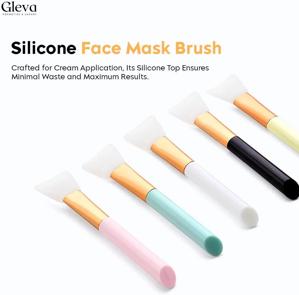 ابزار سیلیکونی نرم گِلِوا برای پخش ماسک صورت، برس های ماسک خاک رس، ابزار پخش کننده مرطوب کننده بدون مو، ابزار زیبایی ماسک صورت برای ماسک خواب دختران و زنان (بسته 1 عددی)