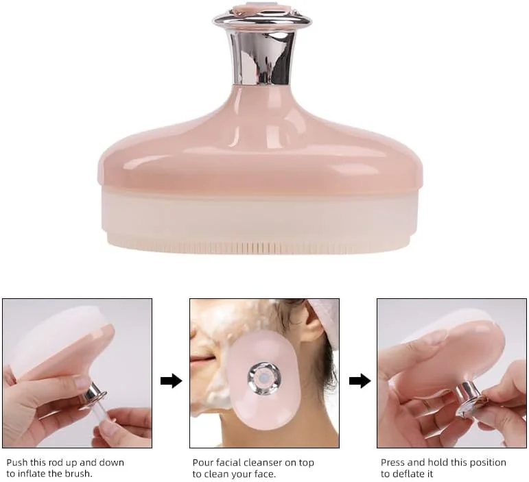 برس پاک کننده سیلیکونی GraGra، برس پاک کننده ماساژ بادی، ابزار زیبایی لایه بردار ملایم صورت، ماساژور پاک کننده دستی صورت، مراقبت از پوست برای پوست های حساس/ظریف/خشک