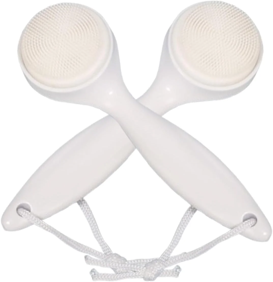 ست دو عددی برس پاک کننده صورت سیلیکونی - اسکرابر دستی صورت برای پاک کردن آرایش، لایه برداری پوست، پاکسازی عمیق، لایه برداری ملایم