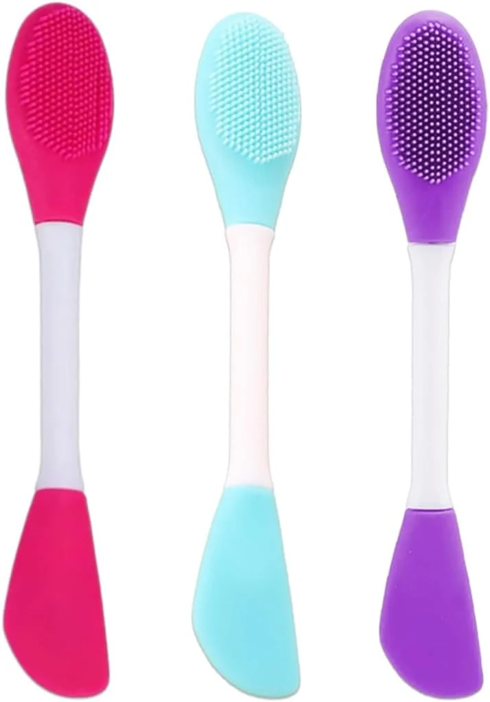 برس پاک کننده صورت، 3 عدد برس صورت دو طرفه، برس پاک کننده صورت سیلیکونی دستی نرم و برس لایه بردار صورت