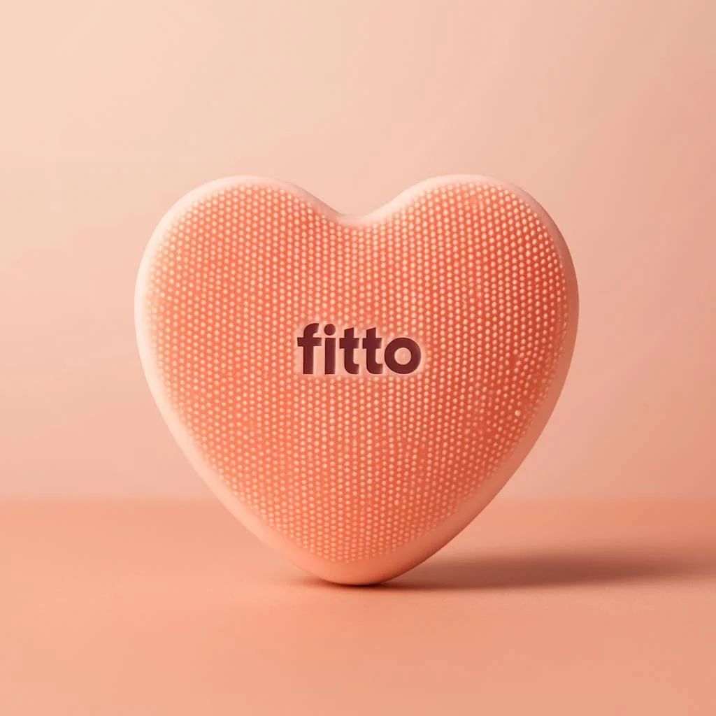 برس شستشوی صورت فیتو مدل قلبی صورتی 7 سانتی متر - برس نرم ماساژور، پاک کننده و لایه بردار صورت، برس مسافرتی قابل حمل