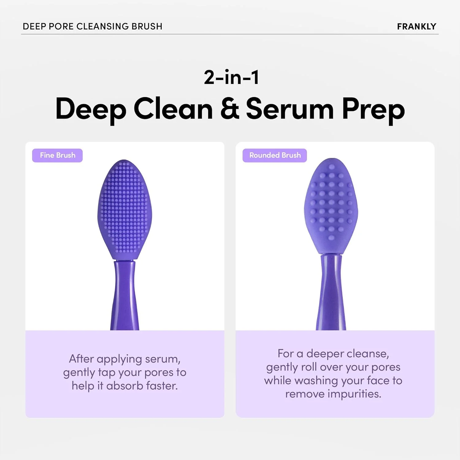 برس سیلیکونی پاک کننده منافذ پوست فرانکلی | لایه بردار ملایم صورت و مراقبت از جوش های سرسیاه | پاک کننده عمیق منافذ و برس ماساژ | ابزار مراقبت روزانه پوست برای داشتن پوستی صاف و درخشان | بهداشتی و قابل استفاده مجدد