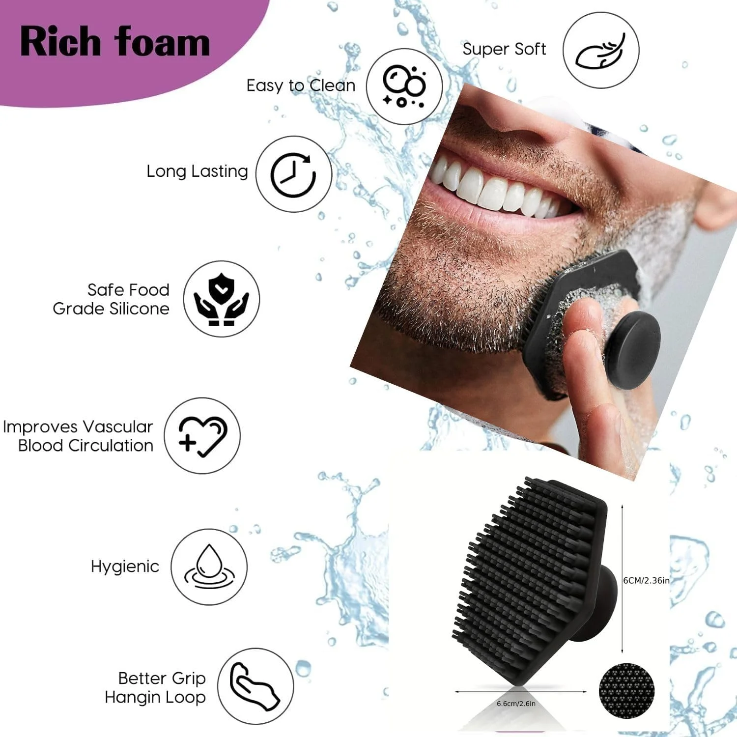 فینزاتیک برس پاک کننده صورت، برس سیلیکونی صورت برای آقایان/بانوان، پد لایه بردار و ماساژور ملایم، لیف برای حمام، برس بدن، لایه بردار بدن، برس شستشوی صورت - از بین برنده پوست مرده و خشک