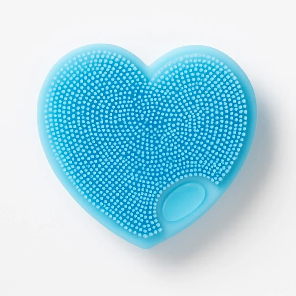 برس شستشوی صورت فیتو مدل قلبی آبی 7 سانتی متر - برس صورت جمع و جور برای لایه برداری ملایم، ماساژ و پاکسازی روزانه